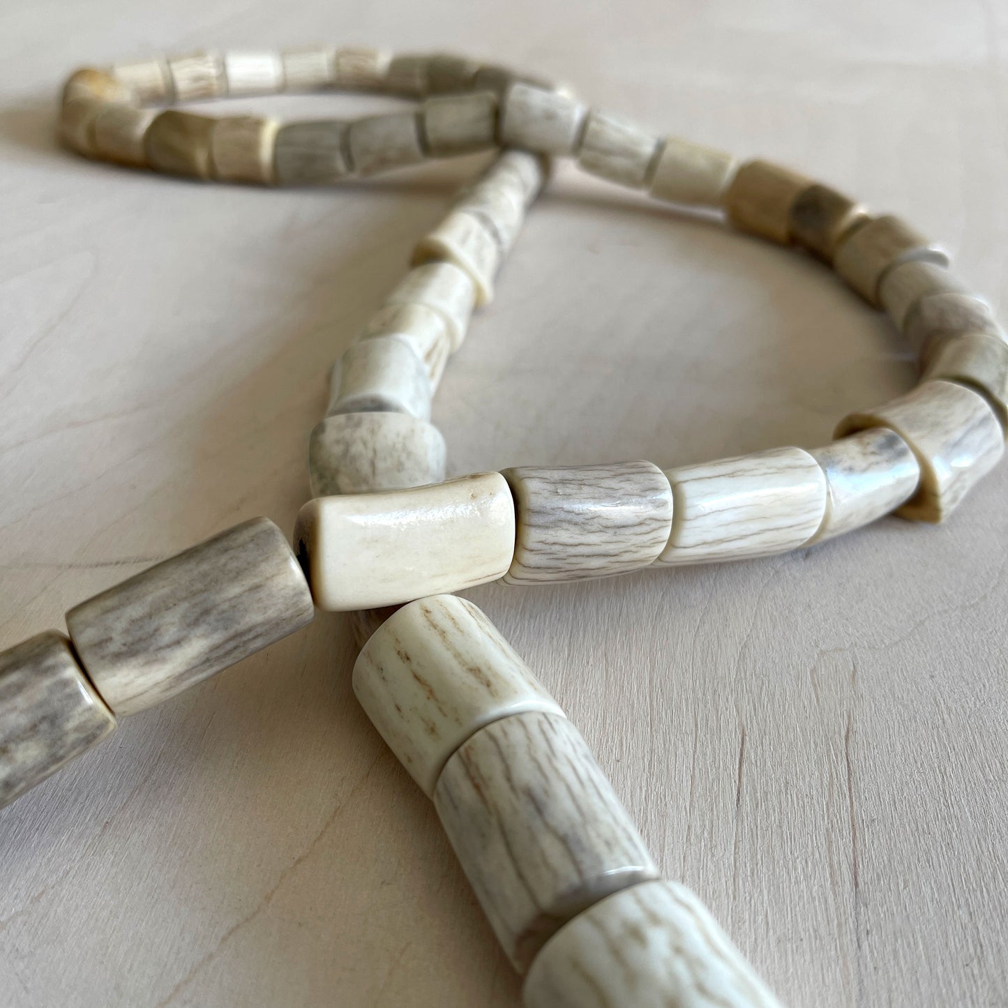 Polished Antler Bead Strand