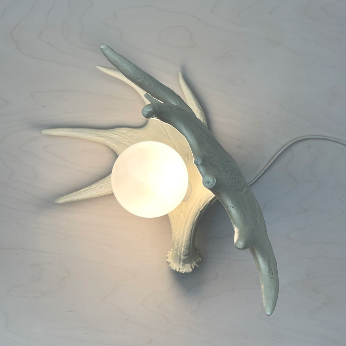 Moose Antler Lamp - White