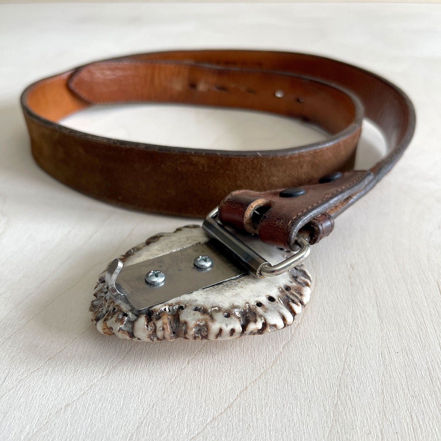 Elk Antler Belt Buckle