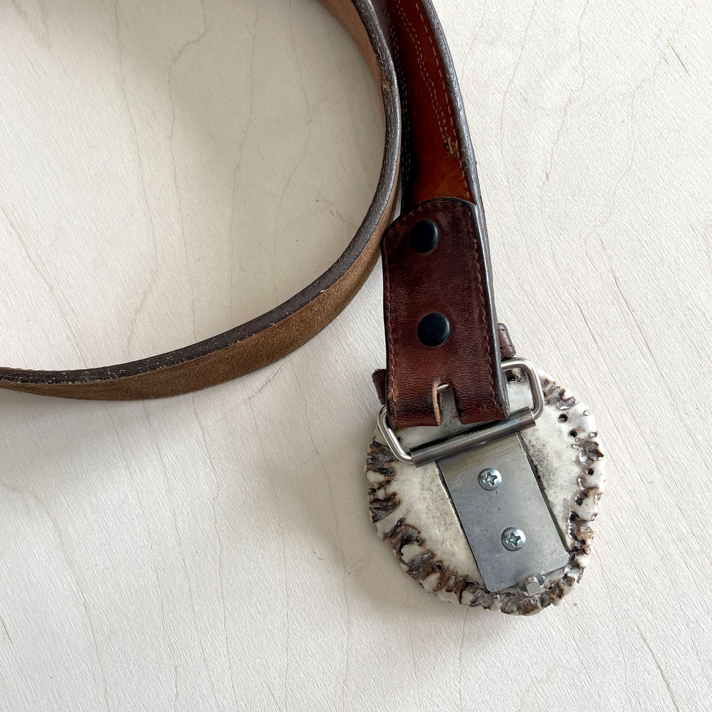 Elk Antler Belt Buckle