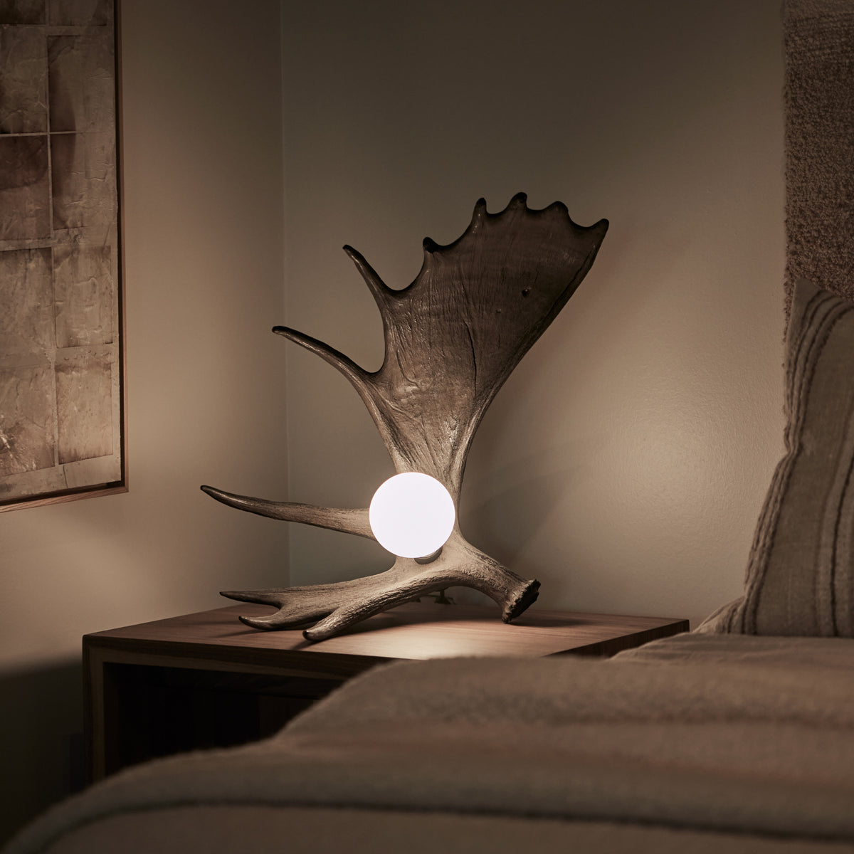 Moose Antler Lamp - Black