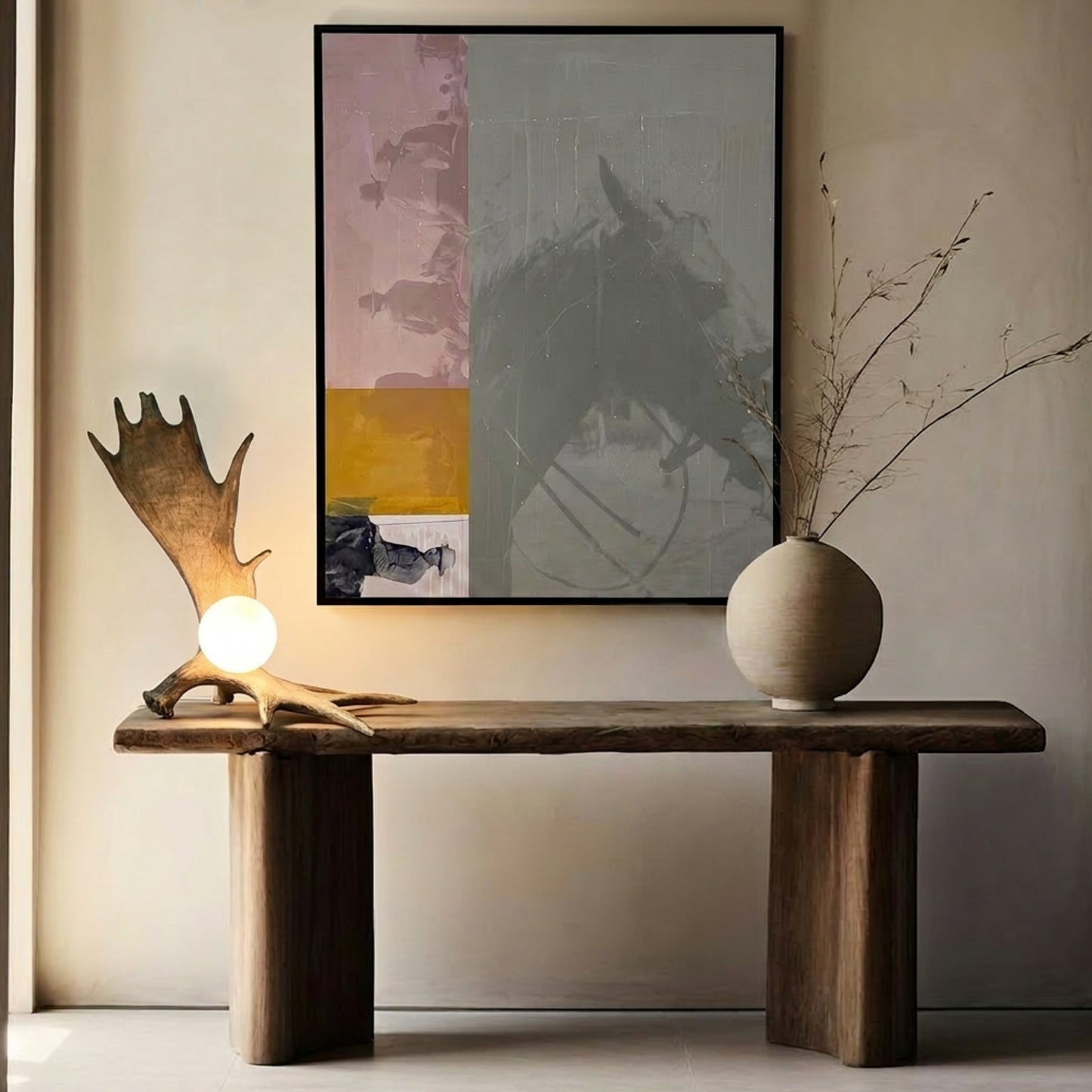 Moose Antler Lamp - Natural