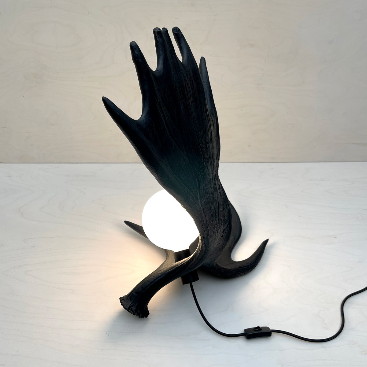 Moose Antler Lamp - Black