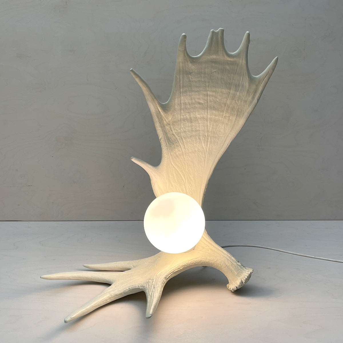 Moose Antler Lamp - White